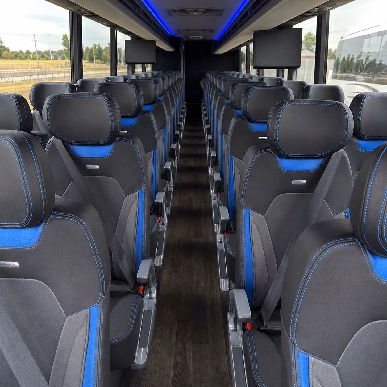huntington beach charter bus rental interior